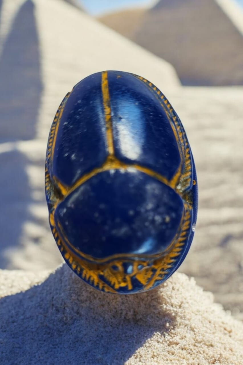 Mini Scarab amulet – Hand-Carved with Accents, 1"