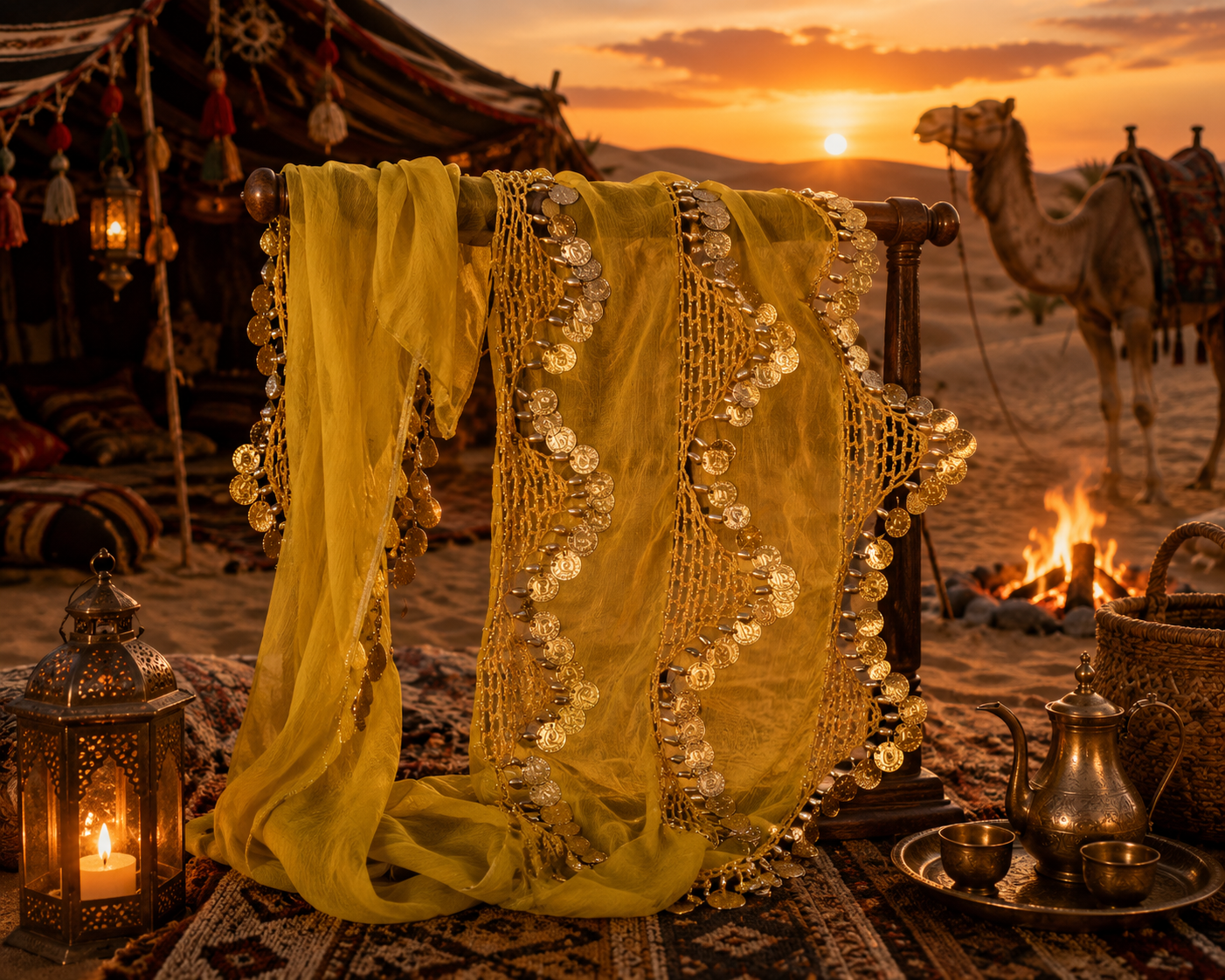 The Desert Sun Coin Hip Scarf - Radiant Gold