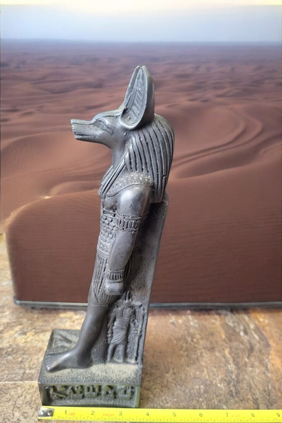 Anubis Statue – Hand-Carved Basalt, 10” Tall