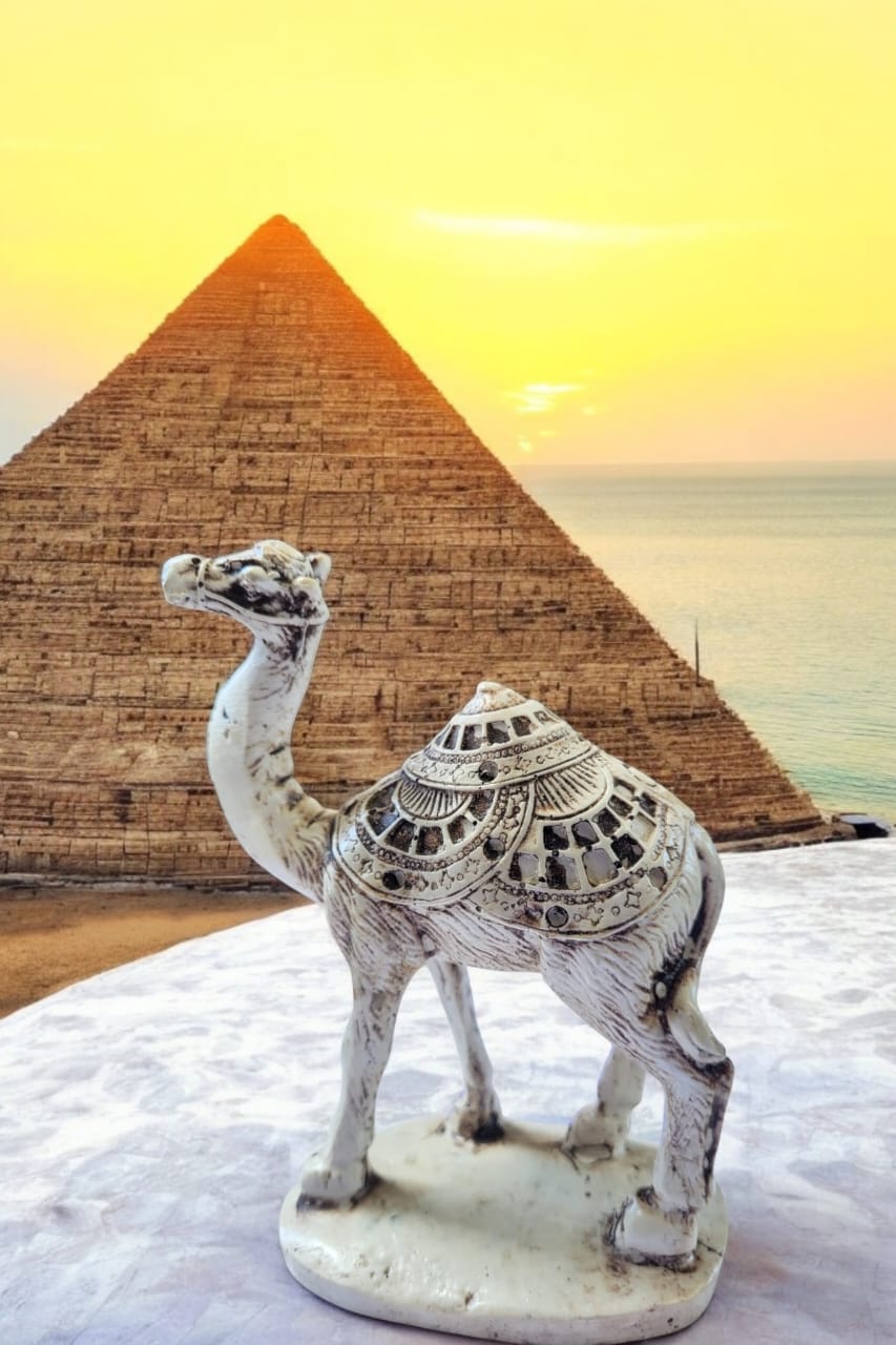 Handcrafted camel figurine 5"