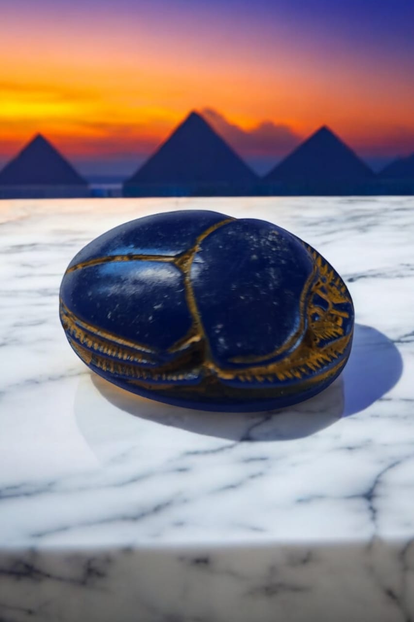 Mini Scarab amulet – Hand-Carved  with Accents, 1"