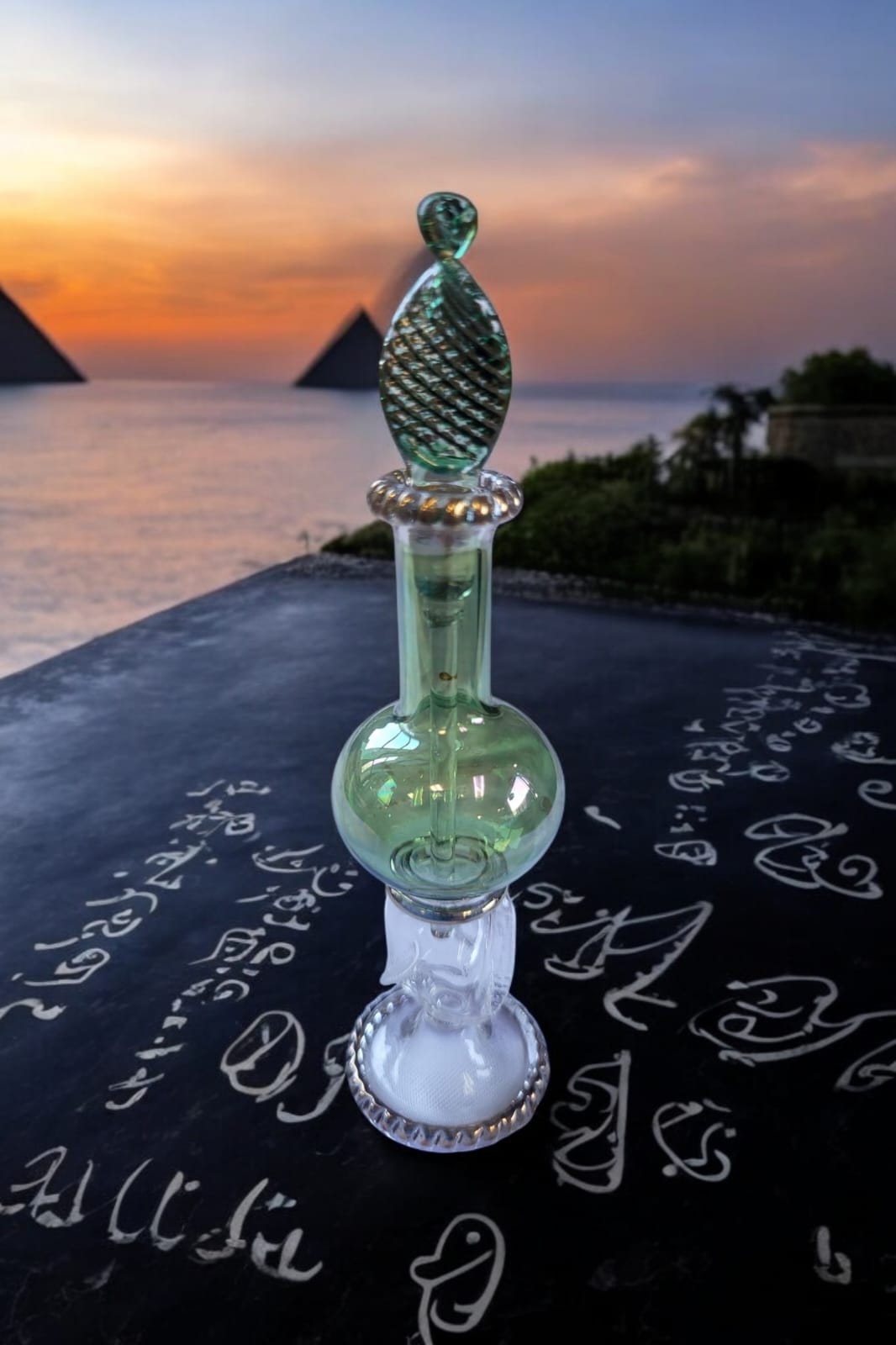 Hand-Blown Egyptian Glass Perfume Bottle – 4" set