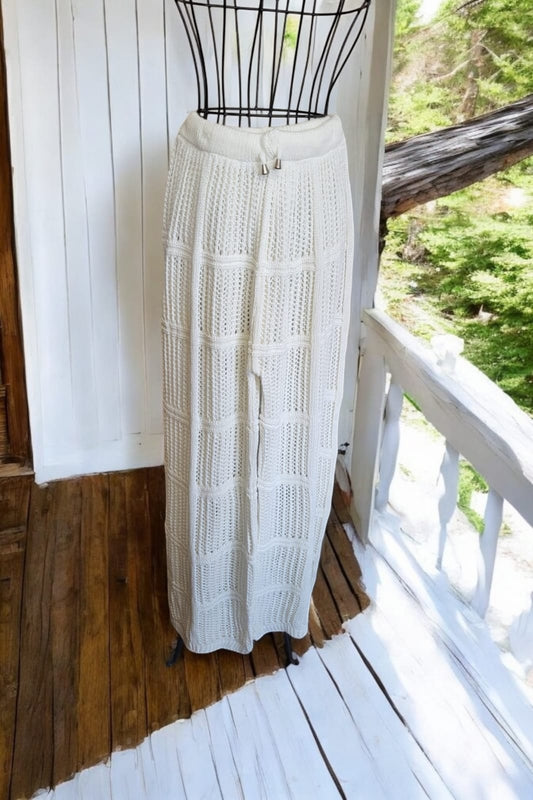 ☀️ Handmade Knit Beach Pants White – Made in Egypt